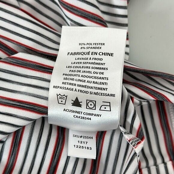 FJ Foot Joy Polo Shirt Mens Large Striped Embroidered Logo Stretch Golf Casual - Picture 8 of 11